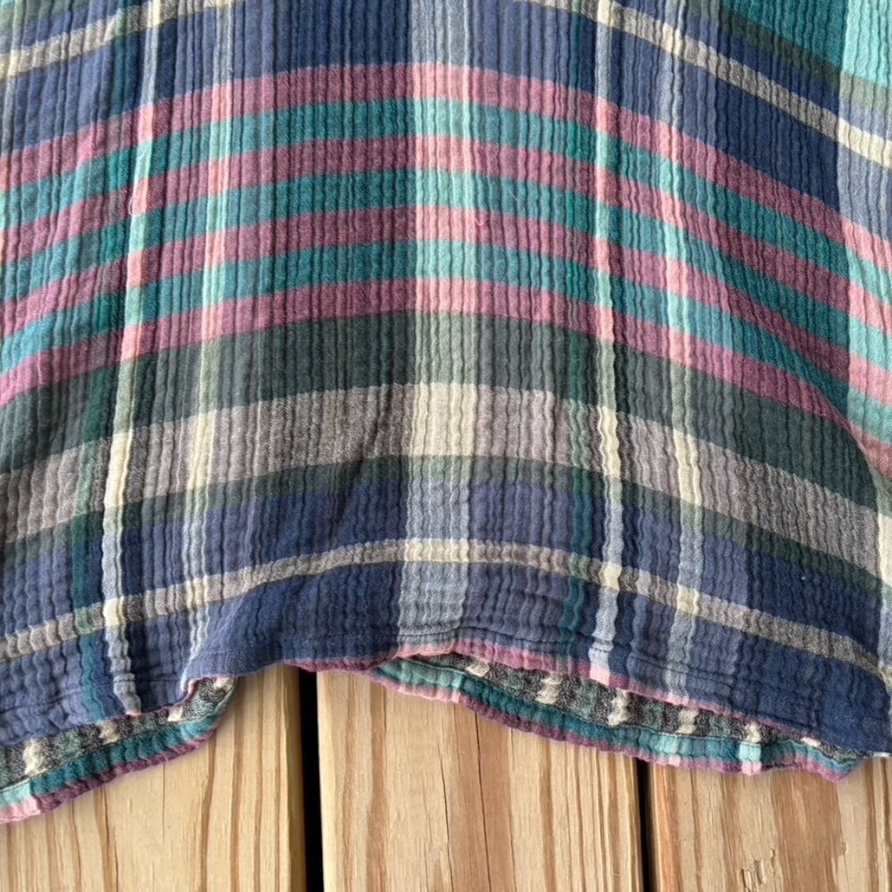 ** Soft Surroundings Rustic Multicolor Tunic Plaid Top Shirt Medium - Picture 4 of 9